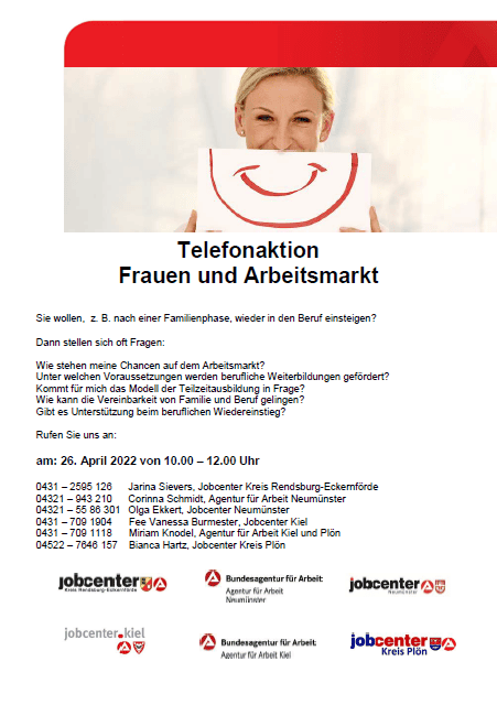 Flyer er Aktion Frauen und Arbeitsmarkt