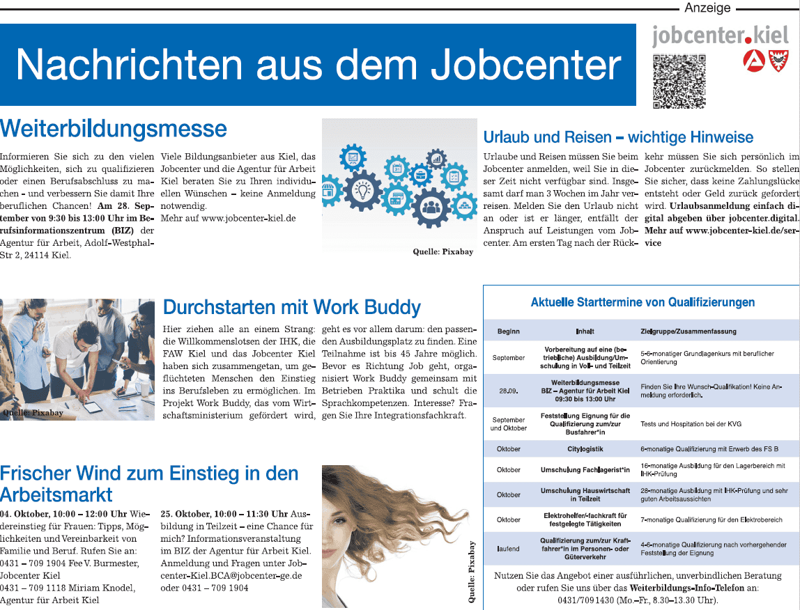 Vorschau der Sonderseite des Jobcenters