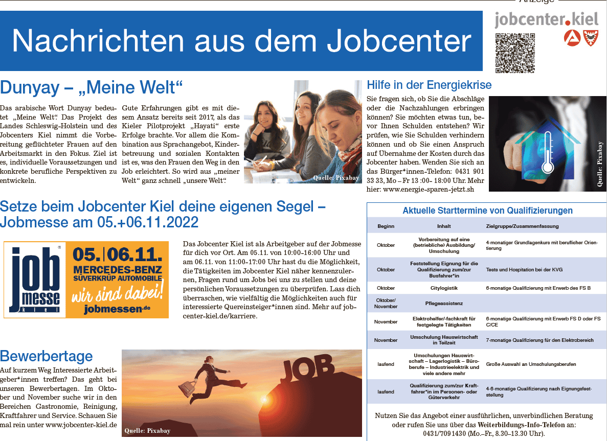 Vorschau der Sonderseite des Jobcenters
