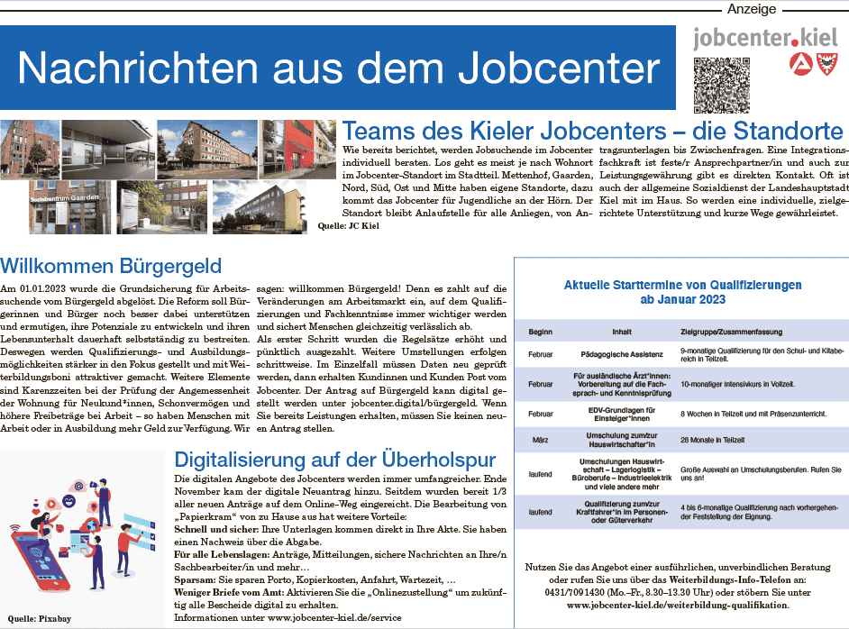 Vorschau der Sonderseite des Jobcenters