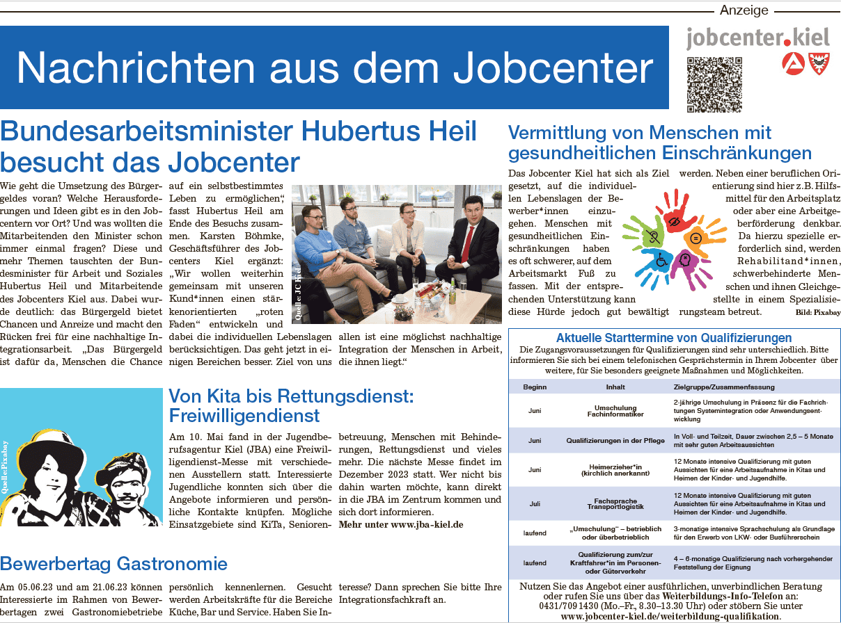 Nachrichten aus dem Jobcenter Mai