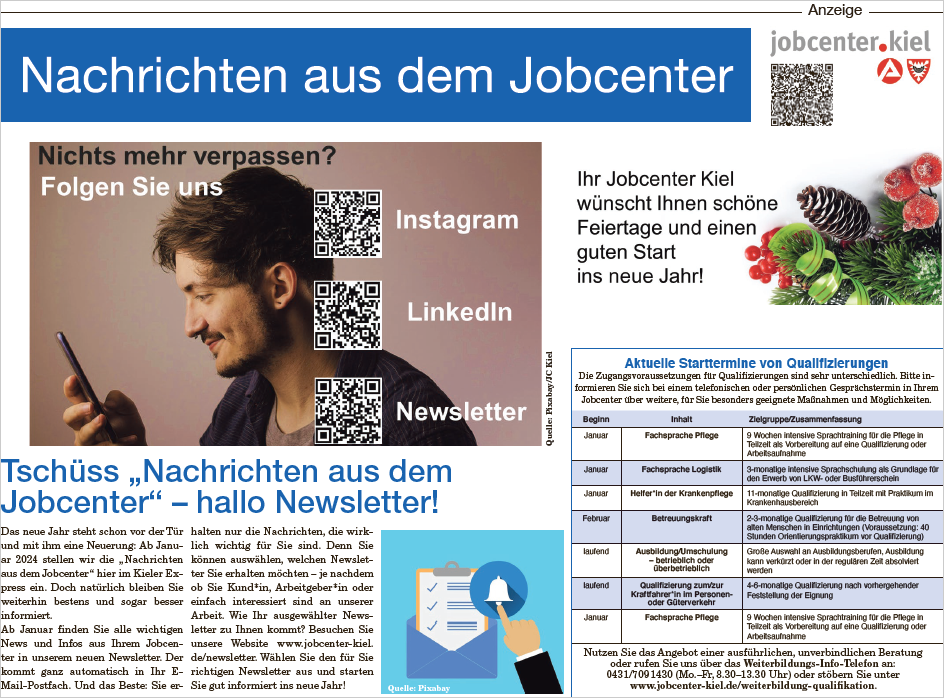 Featured image for “Nachrichten aus dem Jobcenter – Dezember”